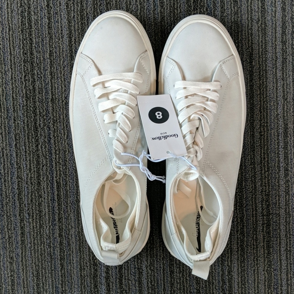 All White Leather Sneakers